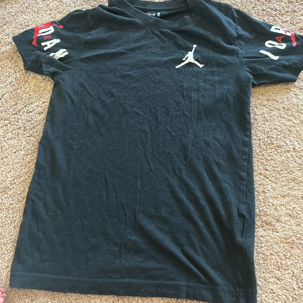 Jordan Black Tee with Red Logo